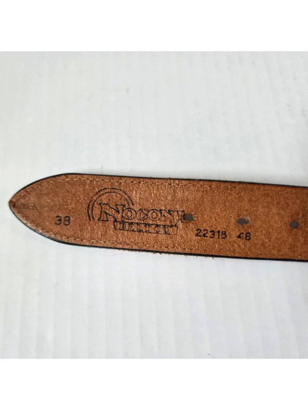 Nocona Belt Mens 38 Brown Tooled Leather Embroidered Inlay Western Cowboy Rodeo